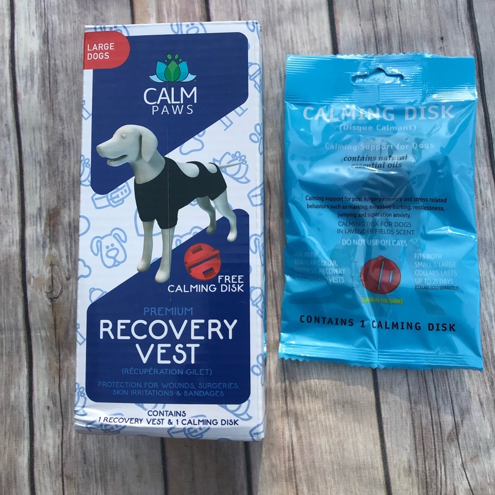 Dog recovery vest.